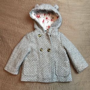 Carter’s gray pea coat with ears 18mo